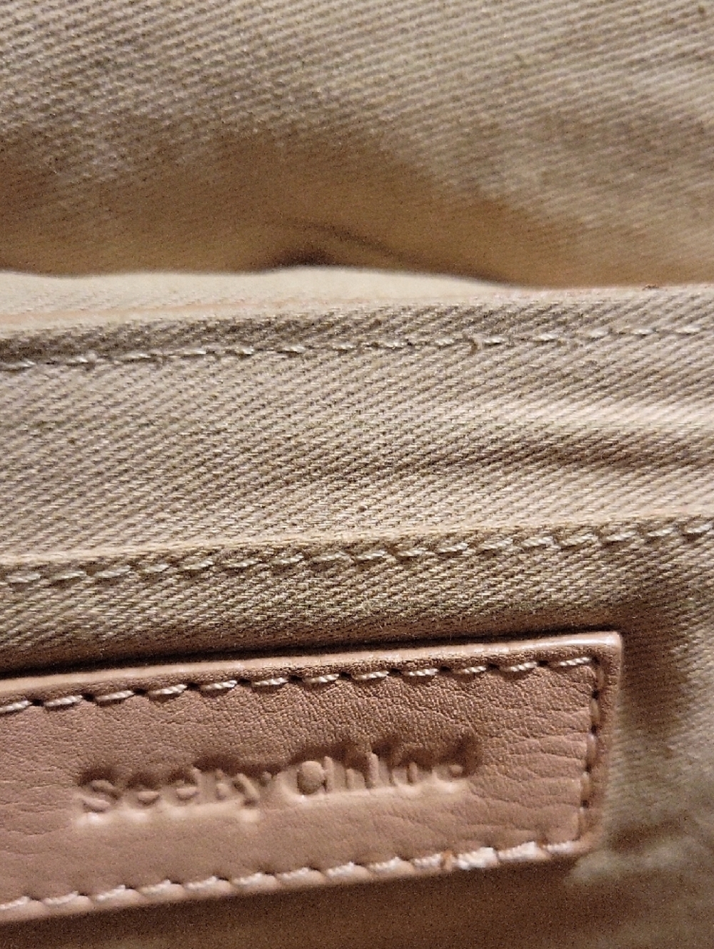 See By Chloe Pink/Nude/Tan Leather Crossbody Bag with Tassel Detail - Picture 9 of 13